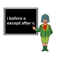 Spelling rule, i before e except after c