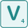 v is 4