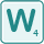w is 4